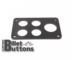 Black Anodized Mounting Panel for 19-25mm Billet Buttons