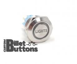 LIGHTS 22mm Laser Etched Custom Billet Buttons