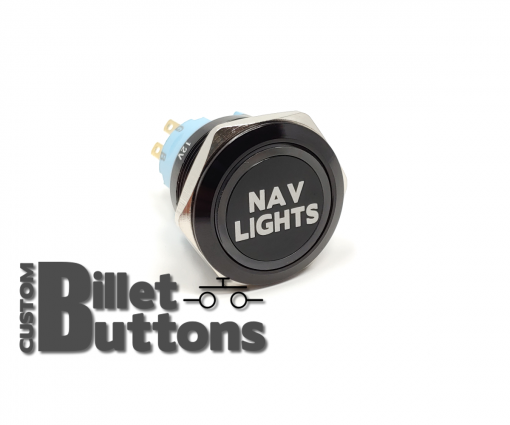 NAV LIGHTS 25mm Laser Etched Billet Buttons