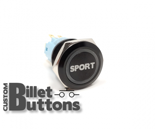 19mm SPORT Laser Etched Billet Buttons