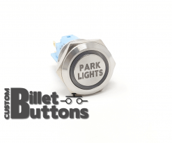 19mm PARK LIGHTS Laser Etched Custom Billet Buttons