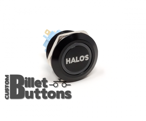 HALOS 22mm Laser Etched Custom Billet Buttons