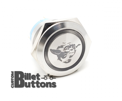 BABY YODA 25mm Laser Etched Custom Billet Buttons